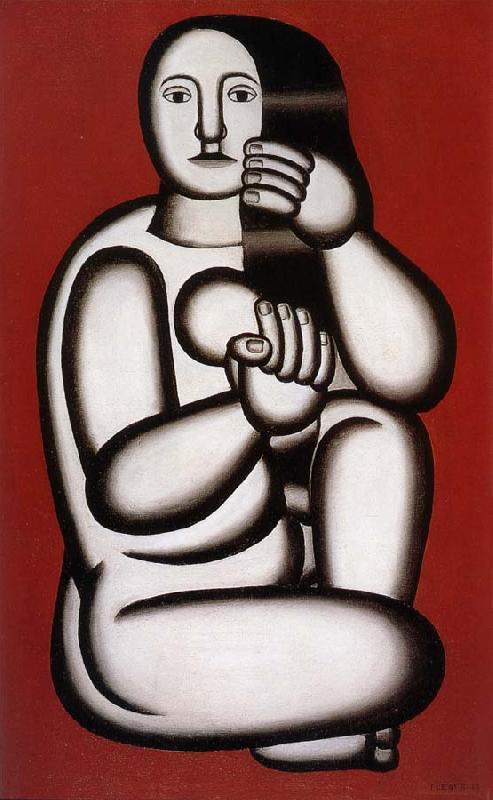 Fernard Leger The female nude on the red background oil painting image